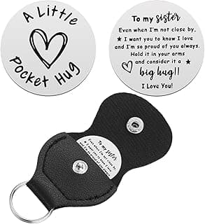 iJuqi Pocket Hug Token Keychain Keepsake Long Distance relationship inspirational Sobriety Gifts for Women Men Double Sided