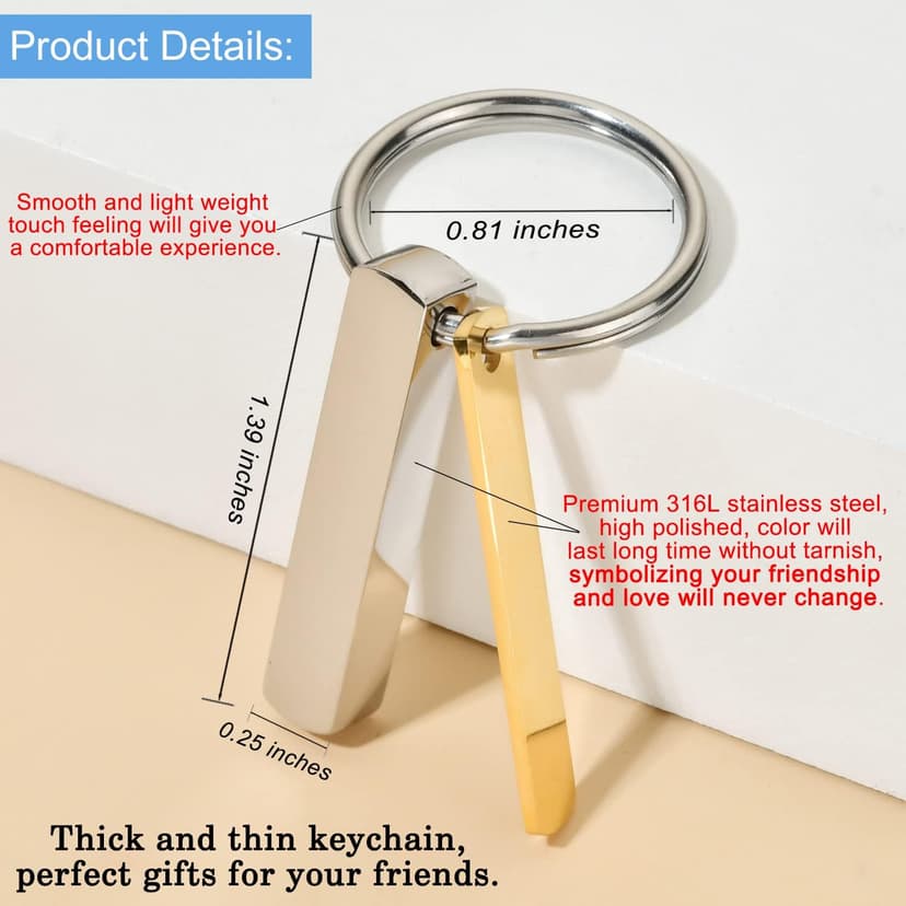 Thick And Thin Keychain for Best Friend, Women & Men, Sentimental Friends Gifts, Sisters Tribe Friendship Gift