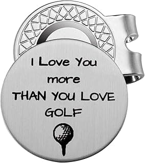Golf Ball Marker with Magnetic Hat Clip Golf Gift for Husband Boyfriend Dad - I Love You More Than You Love Golf' - Golf Accessories for Men - A Perfect Mens Gift for Golf Lovers