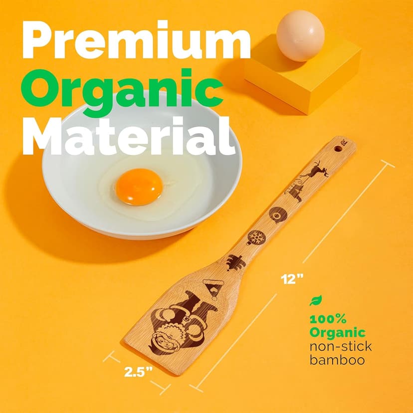 Riveira 6-Piece Wooden Spoons For Cooking & Serving - Christmas Gifts for Women who have everything - Christmas Kitchen Utensils - Gift for Mom - Cooking Utensils