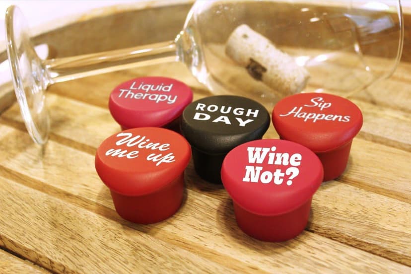 Funny Silicone Wine Stopper Set – Must-Have Wine Accessories & Perfect Wine Gifts for Women & Men – Airtight & Reusable
