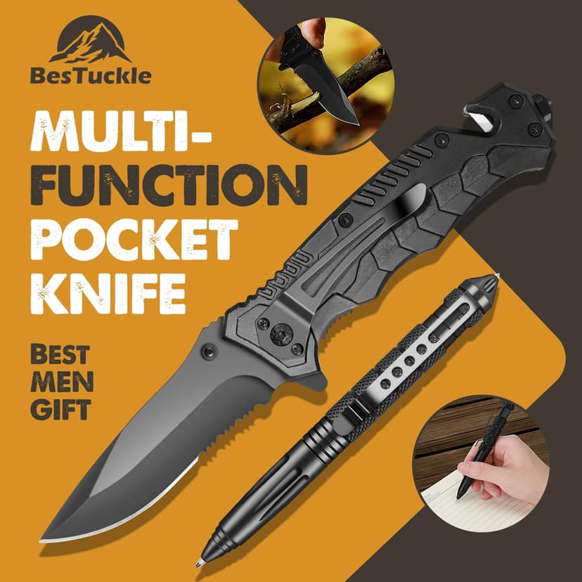 Gifts for Men Him Dad, Survival Kit and Equipment 25 Pcs, Valentines Gifts for him, Christmas Stocking Stuffers,Camping Essentials, Survival Gear, Cool Gadgets for Men