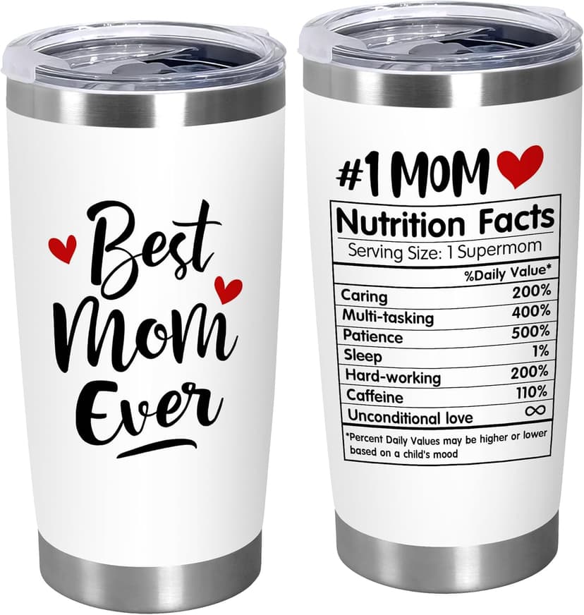 TEEZWONDER Christmas Birthday Gifts for Mom - 20 oz Stainless Steel Insulated Coffee Tumbler with Lid - Mothers Birthday Gifts from Daughter Son, Mothers in Law, Mama, Grandma, Tumblers for Women