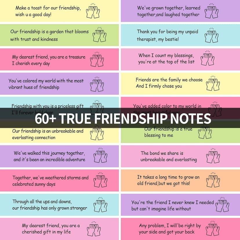 60PCS Pre-Written Friendship Messages in a Bottle, Bestfriend Birthday Gifts for Women Sister Bestie, Cute Capsule Messages in Plastic Jar Long Distance BFF Gifts