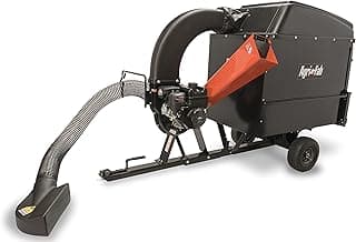 Agri-Fab 45-0578 Large Capacity 32 CU FT Hard Top Chip- N-Vac, Tow Behind Lawn Vacuum, Leaf Mulcher, Gas Powered, Easy Foot Pedal Dumping