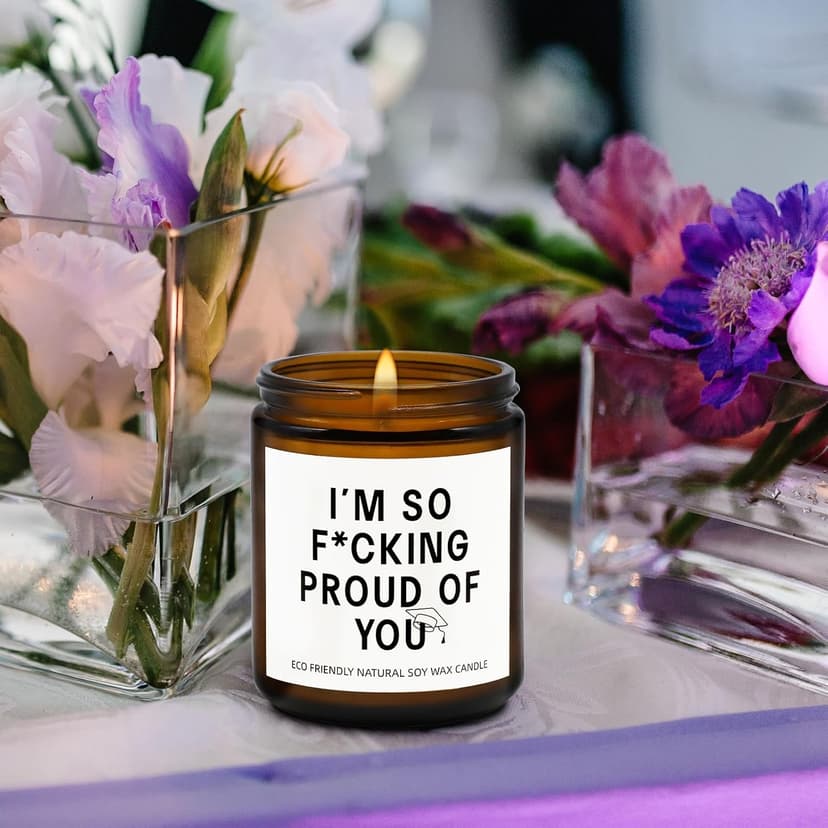 Funny Graduation Gift for Her/Him, So Proud of You Graduation Candle for Party Decorations, Gardenia Scented Candle High School College Grad Gift
