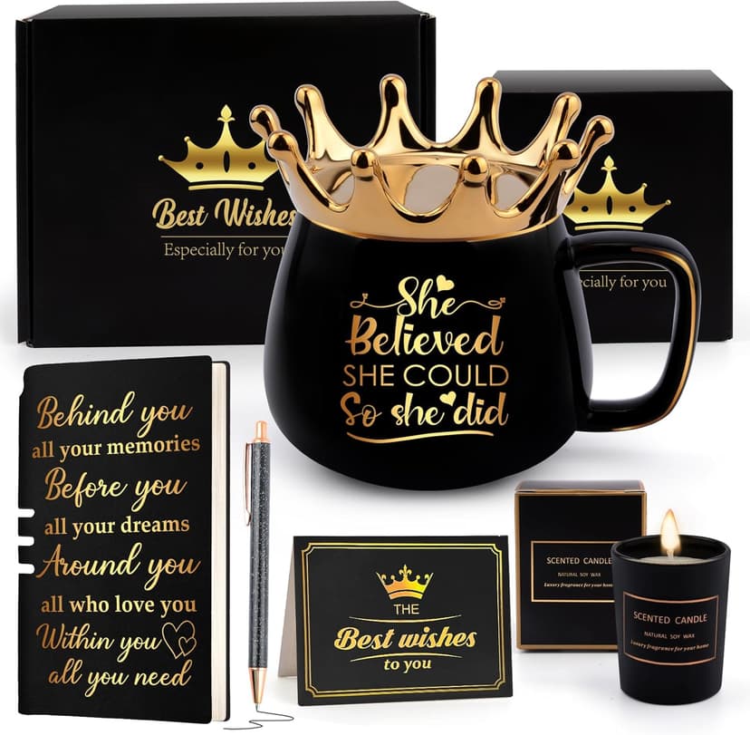 Graduation Gifts for Her, Congratulations Gifts for Women, High School Nurse College Graduation Gift Class of 2025 Friends Sisters, She Believed She Could So She Did Crown Cup Coffee Mug Inspirational