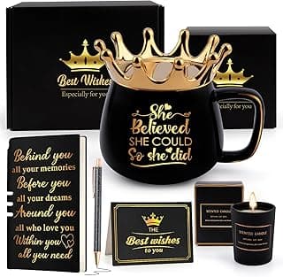 Graduation Gifts for Her, Congratulations Gifts for Women, High School Nurse College Graduation Gift Class of 2025 Friends Sisters, She Believed She Could So She Did Crown Cup Coffee Mug Inspirational