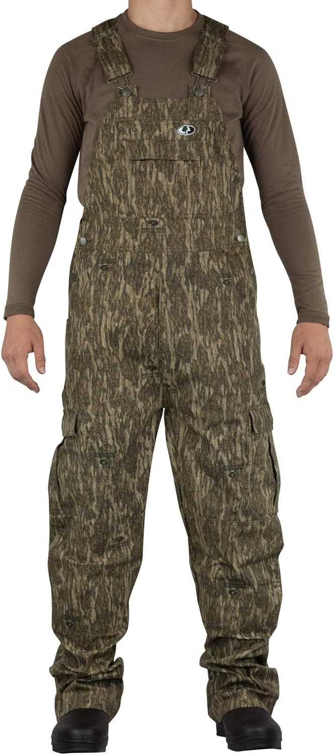 Mossy Oak Cotton Mill 2.0 Camo Hunting Bibs, Uninsulated Camo Overalls for Men