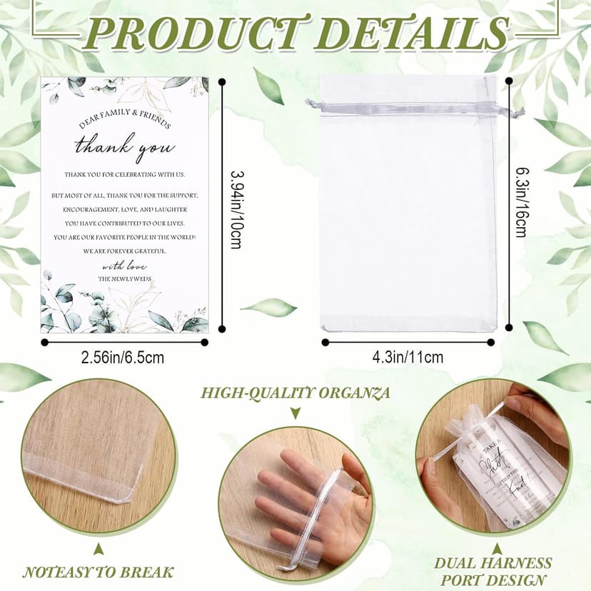 Sliner 50 Set Wedding Favors for Guests Bulk 2oz Acrylic Take a Shot We Tied the Knot Shot Glasses with Thank You Cards Organza Bags for Guest Souvenirs Wedding Gifts Newlyweds Bridal Shower Party