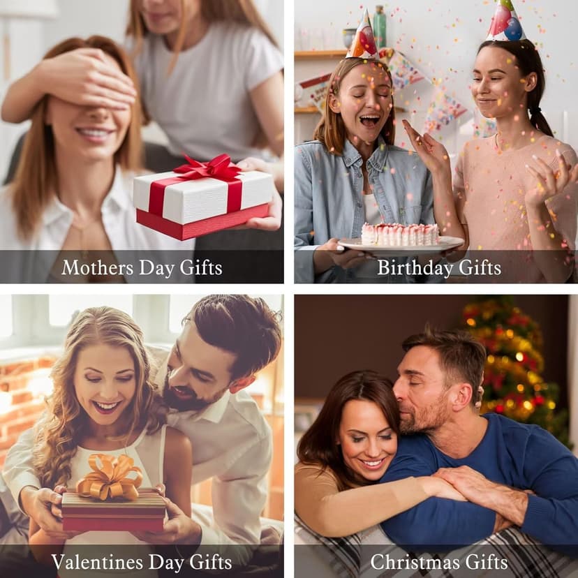 Iefil Christmas Gifts for Women Wife - 925 Sterling Silver Heart Initial Necklace, Anniversary Birthday Gifts for Women, Jewelry Gift for Wife Girlfriend Mom