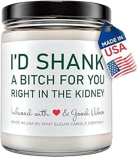 Best Friend Candle - Sister Candle - Funny Birthday Gifts for Women - Hand Poured in The USA - 9 oz - Bestie Gift - Cotton Wick, Cute Christmas Friendship Gifts Ideas, Valentines Day