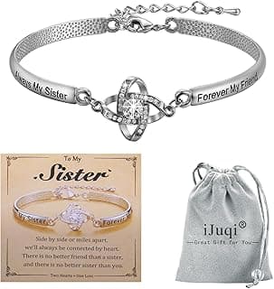 iJuqi Sister Christmas Gifts from Sisters - Big Middle Little Sister Bracelet Birthday Gifts