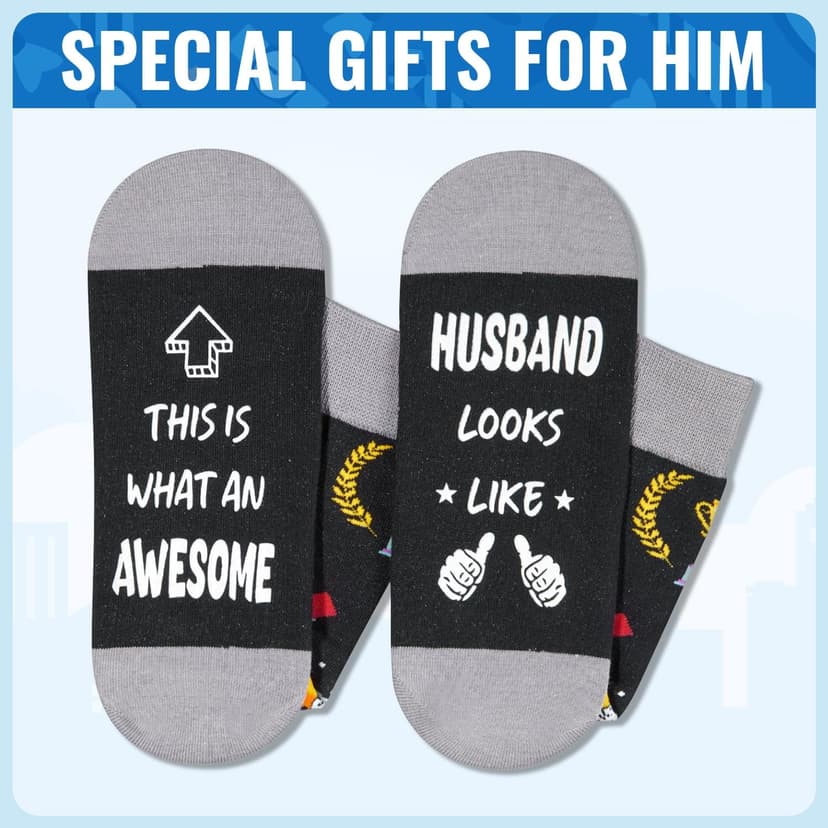 HAPPYPOP Awesome Gifts For Men - Cool Gifts For Son Brother Uncle Nephew Dad Husband, Funny Men Socks