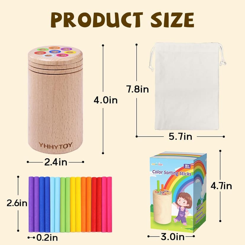 Montessori Toys for 1+ Year Old, Toddler 18 Month Old Toy Color Sorting Preschool Learning Activities, Fine Motor Skills Sensory Toys for Toddlers 1-3, 1 2 3 Year Old Girl Boy Baby Gifts