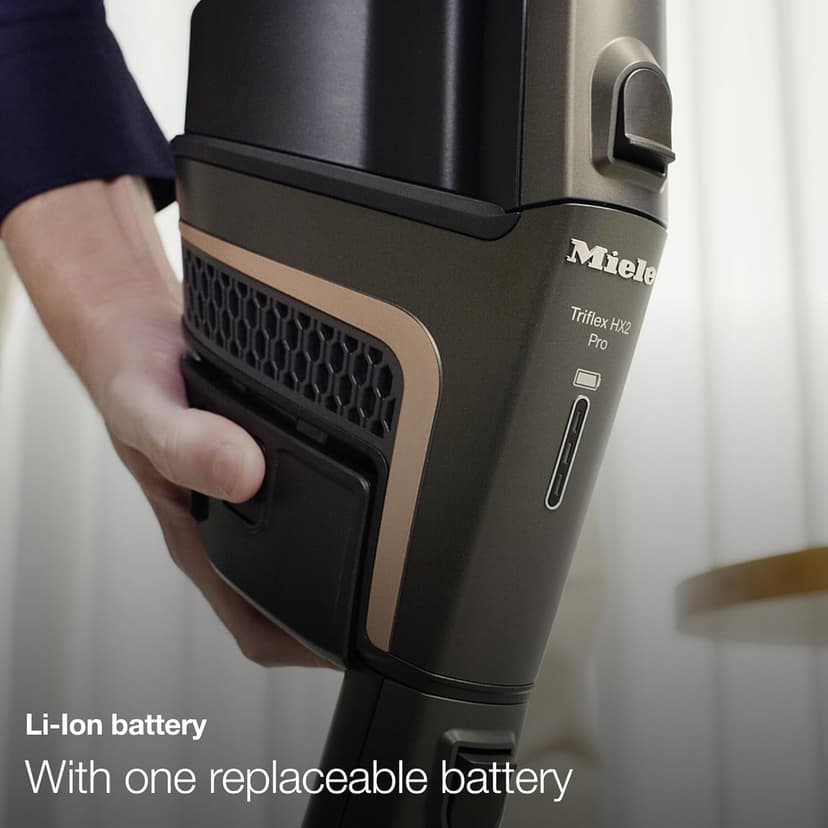 Miele Triflex HX2 Cat & Dog Cordless Stick Vacuum Cleaner, 60 min runtime, Obsidian Black / Rose Gold