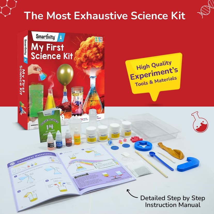 Smartivity My First Science Experiment Kit for Kids Ages 6, 7, 8, 9, 10, 11, 12 Years | 50+ Experiments I Christmas, Birthday Gift I Science Projects for Boys & Girls, STEM Toys for 6-12 Years