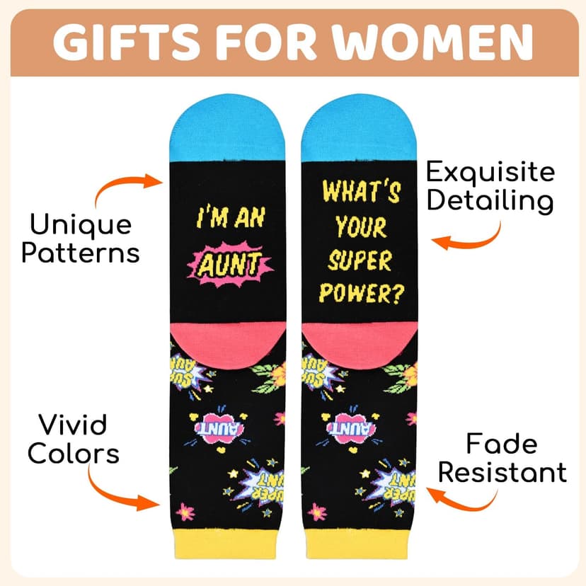 HAPPYPOP Gifts For Women Men - Aunt Uncle Grandparent New Parents Socks, Mothers Father Day Socks