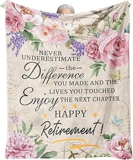 Retirement Gift for Woman, Retirement Blanket for Women/Men, Farewell Gifts for Coworkers, Going Away Goodbye Merch for Mom Grandma Throws Blankets 60"x50"