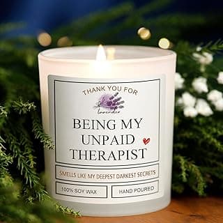 Thank You for Being My Unpaid Therapist - Friendship Gifts for Women Scented Candles Birthday Gifts for Friends Work Besties Mom Female Roommate Ideas Gifts