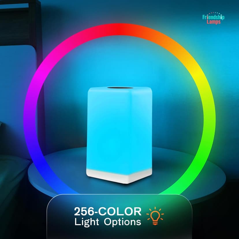 Friendship Lamp FriendLi by Filimin - Subscription Required Wi-Fi LED Light for Long Distance Touch Lamp, Present for Best Friend, Relationship, Family, Unique Gifts, Easy App Setup - Set of 2