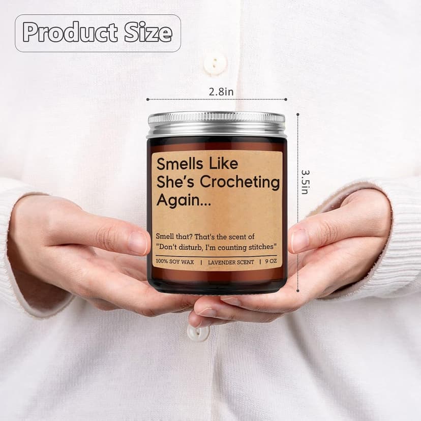 Fairy's Gift Candle, Crochet Gifts for Women, Funny Gifts for Crocheters, Knitters, Crochet Lovers - Cool Crocheter Presents Ideas, Christmas Birthday Crocheting Presents for Knitting Crafter, Friend