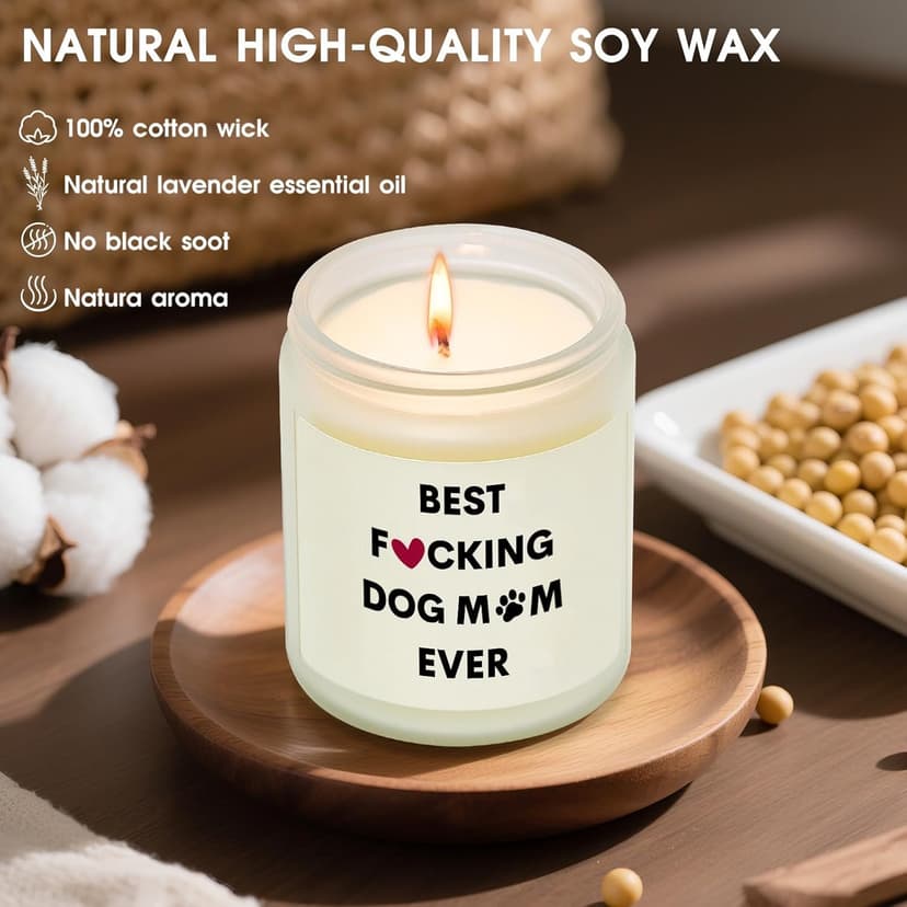 Kosmickiss Dog Mom Gifts for Women, Funny Dog Lovers Gifts for Women, Birthday Christmas Mothers Day Gift, Handmade Soy Wax Candle