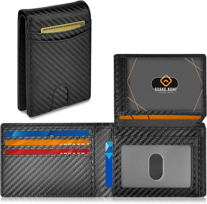Wallets for Men Anti-theft Brush - Multi-Card Cash Clip Carbon Fibre Texture Ultra-thin Design Business Commuting Daily Carry Father's Day/Birthday Gift Preferred