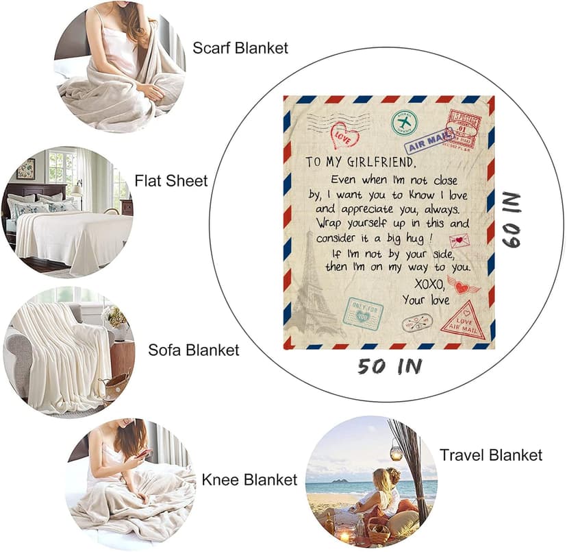 Gifts for Girlfriend 60"x50" Blanket -Girlfriend Christmas Birthday Gifts for Women - Coolest Romantic Gift for Gf Valentine - Girlfriend Anniversary Presents - Cool Girlfriend Gift Ideas