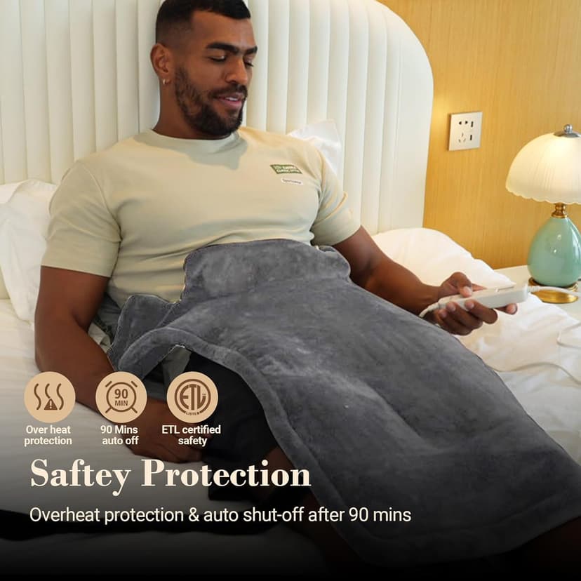 Comfier Heating Pad for Back Pain Relief, Fast Heating Pads for Back Neck and Shoulders, Electric Heated Wrap, 3 Heat Levels & 90-Mins Auto Shut Off, Birthday Gifts for Mom Dad Women Men