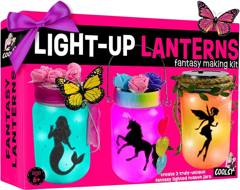 Light-up Unicorn Fairy & Mermaid Lanterns Craft Kit – Christmas Gifts for 8 9 10 11 12 Year Old Girls - Creative Art Girl Toys 8-10 Years Old and Up - Craft Kits for Girls Ages 8-12 - Tween Gift Ideas
