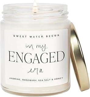 Sweet Water Decor in My Engaged Era Candle - Engagement and Bridal Shower Gifts for Her - 9 oz Soy Candle in Clear Jar with 40+ Hours Burn Time, Made in The USA