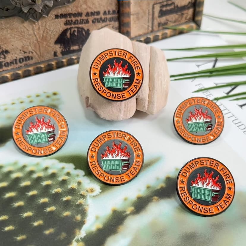 1Pcs/5Pcs/10Pcs Dumpster Fire Enamel Pins Response Team Alloy Badges for Jackets Hilarious Gifts for Coworkers Team Members