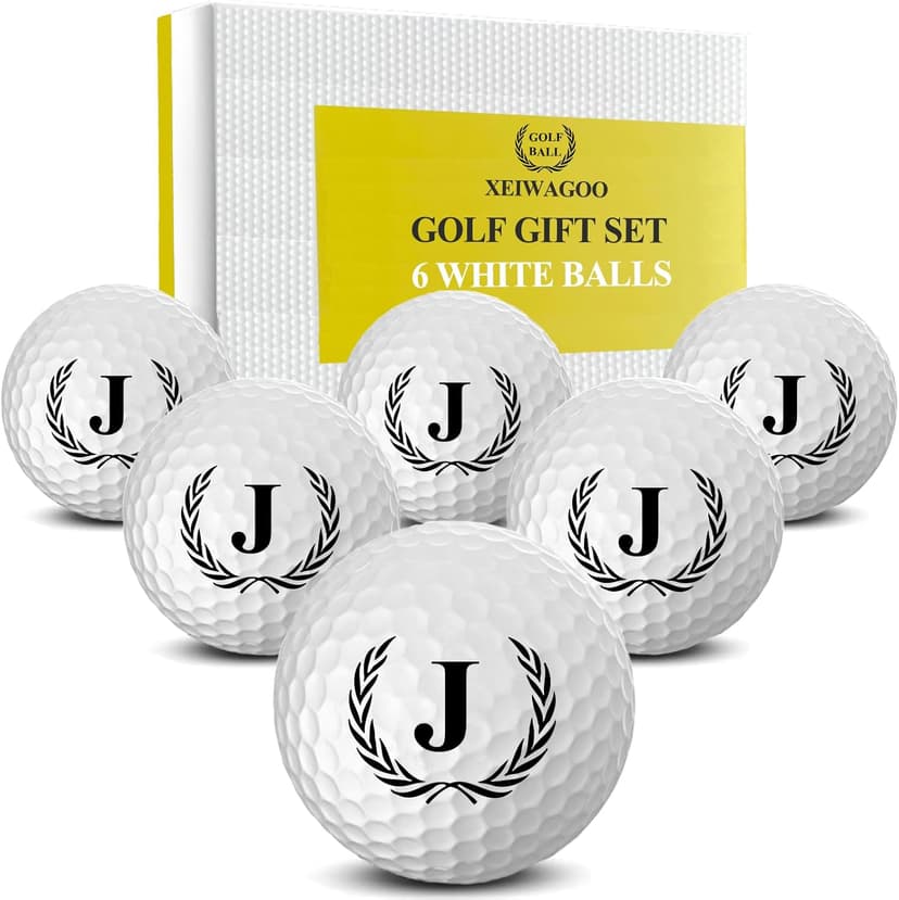 Xeiwagoo Golf Gifts for Men, Unique Initial on Personalized Golf Balls (6 Balls)