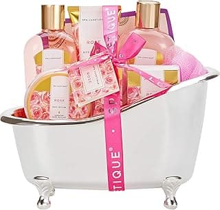 spa luxetique Gift Set For Women, Bath Sets for Women Gift, 8 Pcs Rose Spa Basket Includes Bubble Bath, Shower Gel, Body Lotion, Birthday Spa Gifts, Mother‘s Day Gifts for Mom, Christmas Gifts for Her