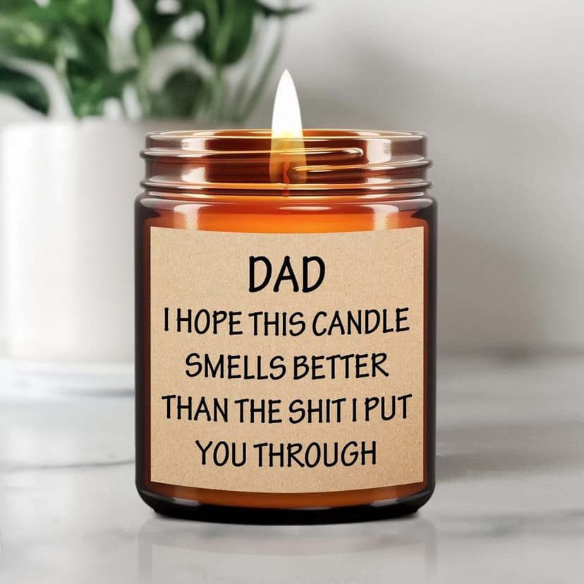 Father's Day Gifts for Dad Who Wants Nothing or Who Have Everything, Fathers Day Grandpa Bonus/Step Dad Gifts from Daughter Son Kids, Funny Gag Gift for Dads, Men Birthday Gift Ideas, Lavender Candle