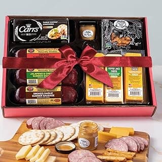 Wisconsin Cheese Company - Ultimate Cheese & Meat Holiday Gift Box - Smoked Summer Sausages, 100% Wisconsin Cheese, Crackers, Pretzels & Mustard | Perfect for Parties, Charcuterie Boards, and Holiday Gifts