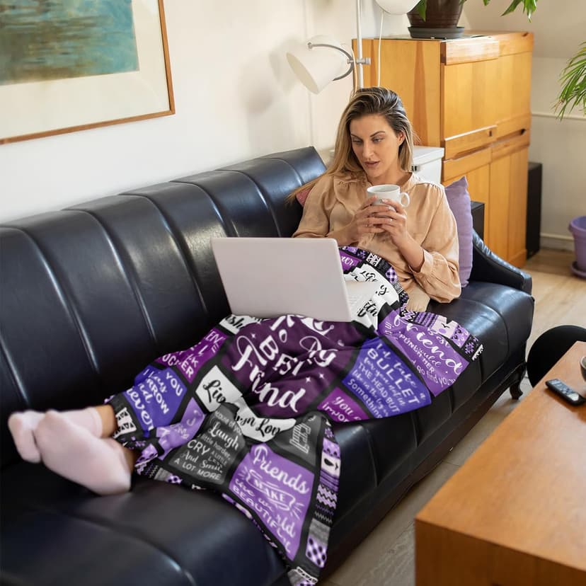 Best Friend Birthday Gifts for Women, Best Friend Blanket 60"x50", Gifts for Best Friend Woman, Bestie Gifts for Women, Friendship Gifts for Women Friends, Christmas Throw Blankets Gifts for Friends