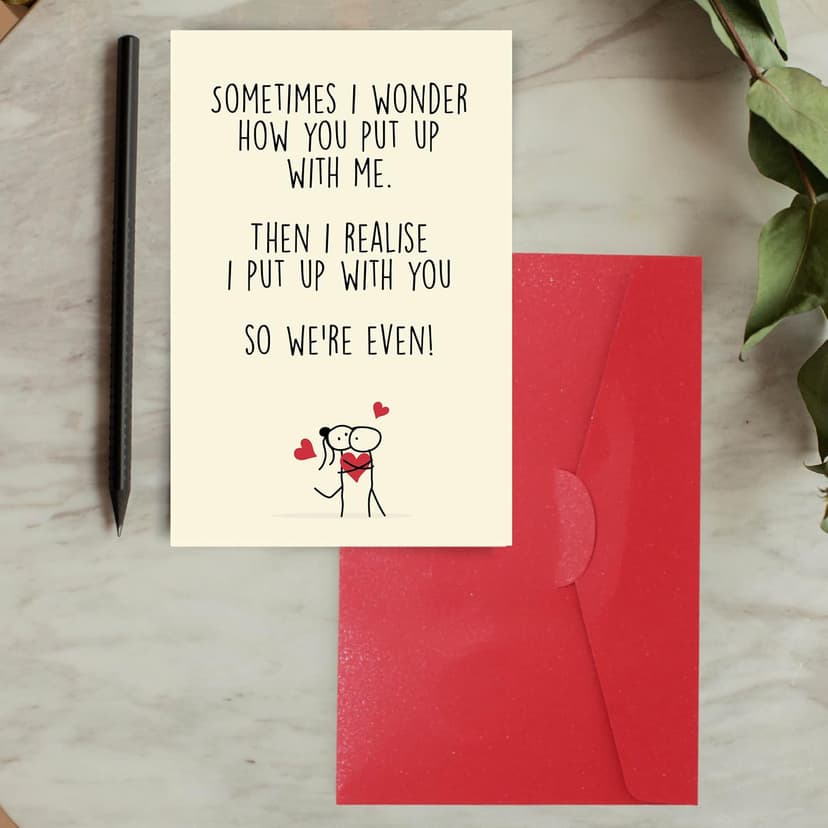 Cheerin Funny Greeting Card with Envelope - Anniversary Card - Romantic Birthday Card - Hilarious Gifts for Him Her Girlfriend Boyfriend Wife Husband