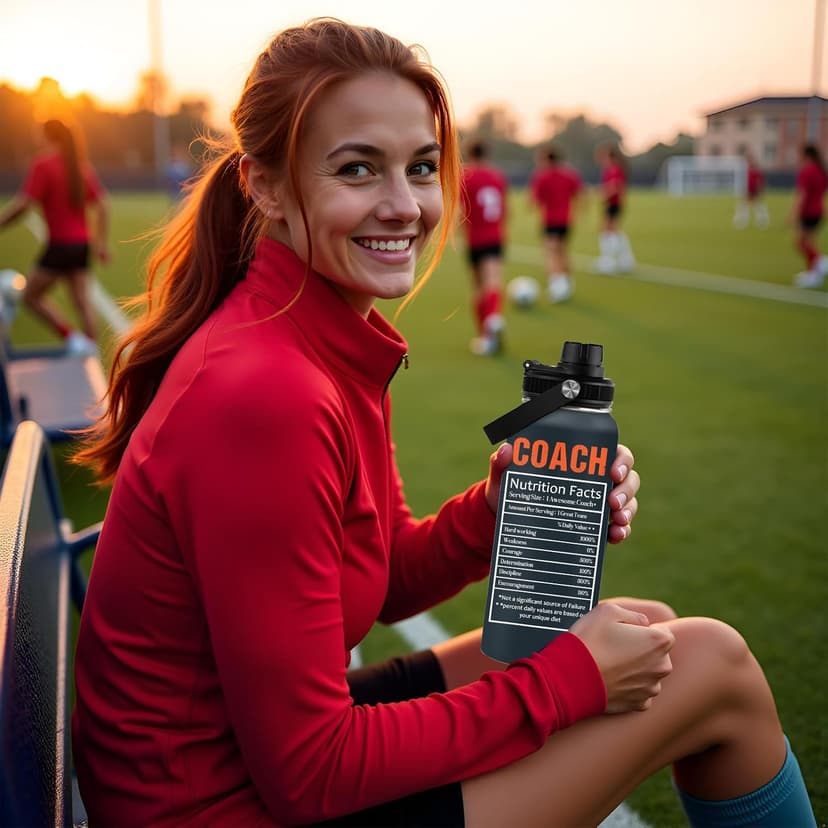 Coach Gifts - 32 Oz Coach Nutriton Facts Water Bottle, The Man The Myth The Legend - Christmas Birthday Cheer Coachs Gifts, Soccer Softball Basketball Swim Coachs Appreciation Gift for Him