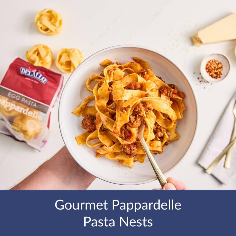 DeLallo Gourmet Pasta Gift Basket, Italian Gift Basket with Imported Lumache and Pappardelle Noodles, Gourmet Cooking Gift for Holidays and Christmas, Handpacked with Gift Box