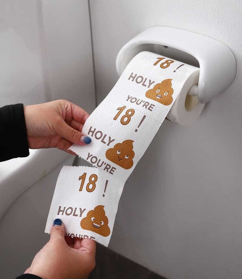 Happy Birthday Gifts for Boys Son and Girls - 3-Ply Funny Toilet Paper Roll, Birthday Toilet Paper Gag Funny Birthday Gift Novelty for Birthday Party Decorations Eighteenth Party Supplies (18th Years)
