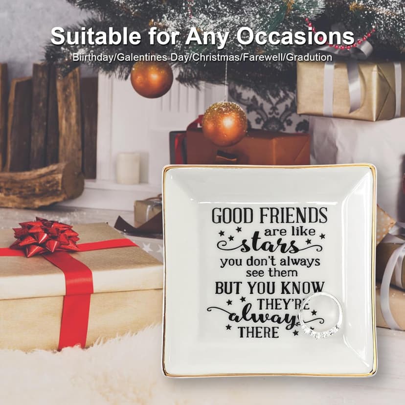 HOME SMILE Ceramic Ring Dish Jewelry Tray for Mom Sister Friends