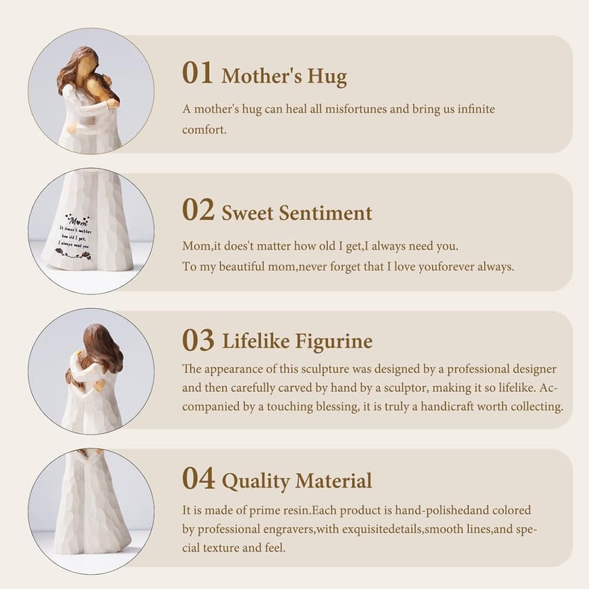 Mom Birthday Gifts,Mom Gifts from Daughters,5.5'' Mother and Daughter Figurine,Meaningful Gift for Mama on Birthday and Mother's Day (Mom Gifts)