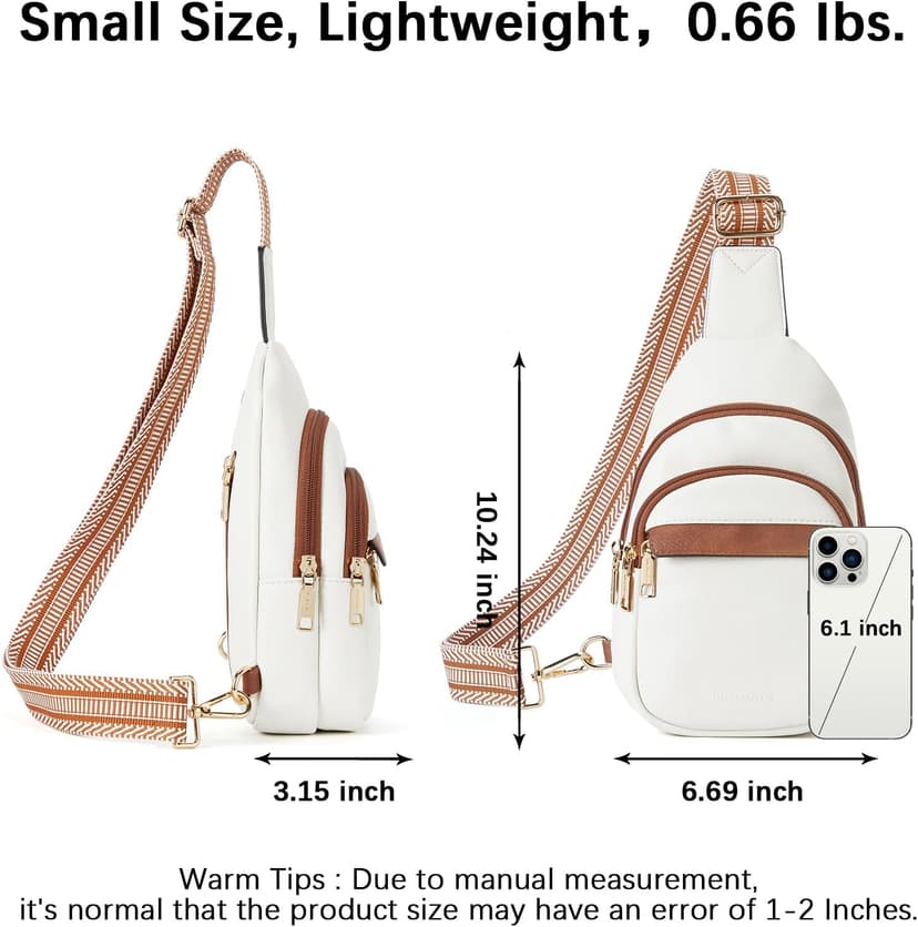BOSTANTEN Small Sling Bag for Women Leather Crossbody Bags Fanny Pack Chest Bag for Travel