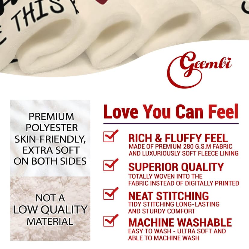 GEEMBI Gifts for Mom from Daughter Son - Super Soft Fleece Throw Blanket for Couch Bed 60x80 in - Mothers Day Mom Birthday Gifts, Mama Gift for Mother, Lightweight Fleece Blanket for Women