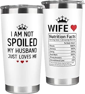 Gifts for Wife - Wife Gifts from Husband - Wedding Anniversary for Women, Valentines, Birthday Gift Ideas, Mothers Day, Christmas Gift for Her - Romantic Cup for Her - 20 Oz White Tumbler