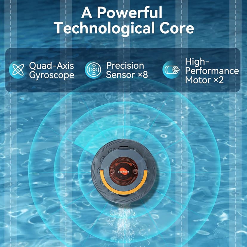 X2 Cordless Pool Cleaner Robot, Robotic Pool Vacuum for Above/In Ground Pool, 45W Dual-Motor, Self-Parking, Enhanced with 2L Debris Capacity