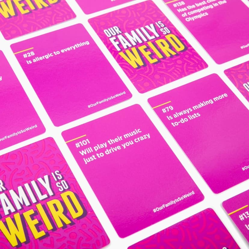 DSS Games Our Family is So Weird [A Family Card Game to Decide Who’s Most Likely to | Game Night Idea for Teens, Adults & Groups | Great for Stocking Stuffers, Christmas, Holiday Party]