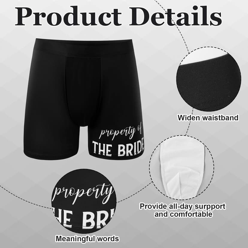 Geyoga 3pcs Groom Gift Set Wedding Gifts for Groom Include Boxer Brief Underwear Socks Wedding Gift for Husband from Bride